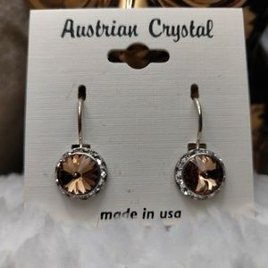First Light Earrings in Topaz Austrian Crystal